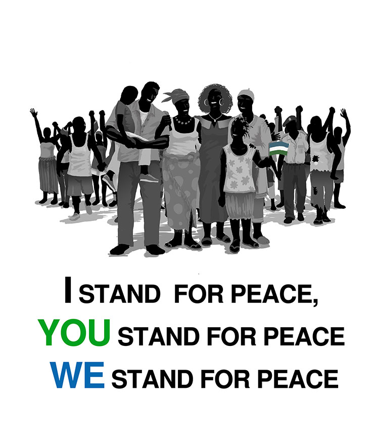I stand for peace, you stand for peace, we stand for peace